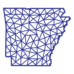 Arkansas map polygonal PNG Design