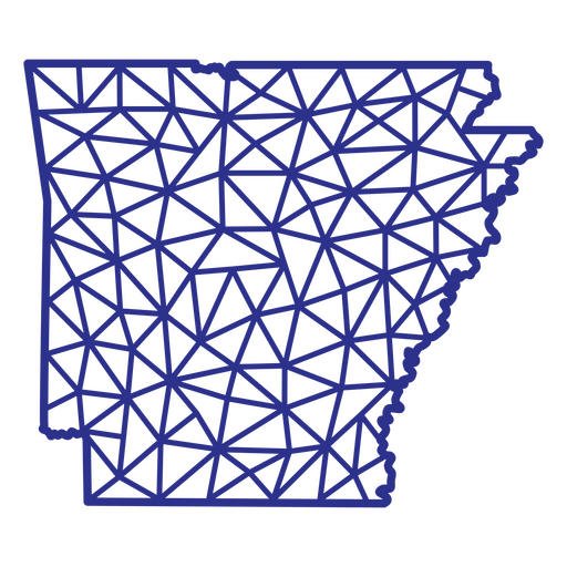 Arkansas mapa poligonal Diseño PNG