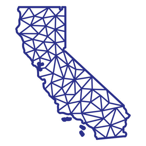 Kalifornien-Karte polygonal PNG-Design