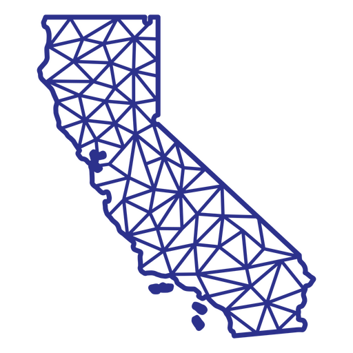 Poligonal do mapa da Califórnia Desenho PNG