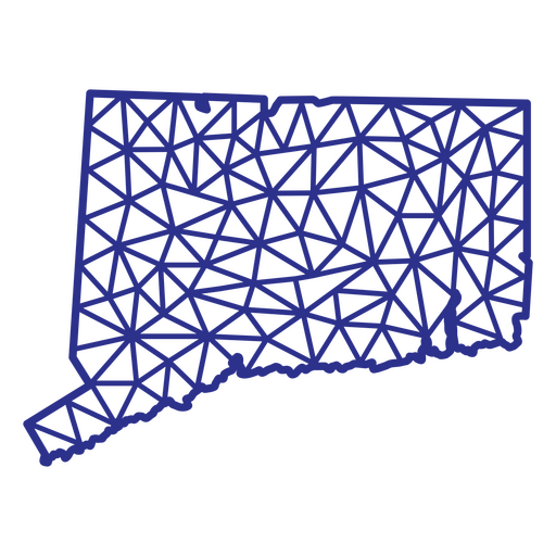 Connecticut mapa poligonal Diseño PNG