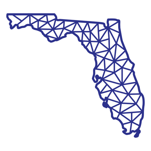 Mapa da Flórida poligonal Desenho PNG