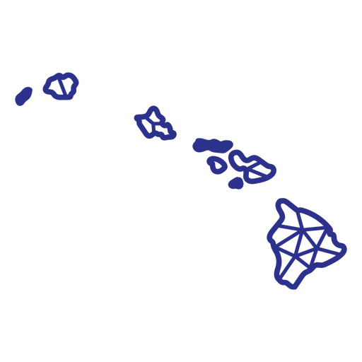 Hawaii-Karte polygonal PNG-Design