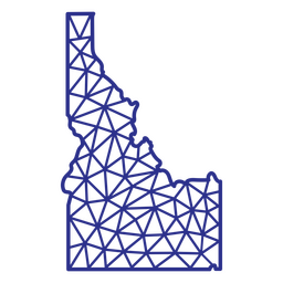 Idaho map polygonal PNG Design