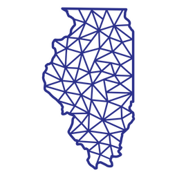 Illinois-Karte polygonal PNG-Design