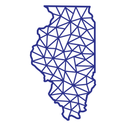 Illinois mapa poligonal Diseño PNG