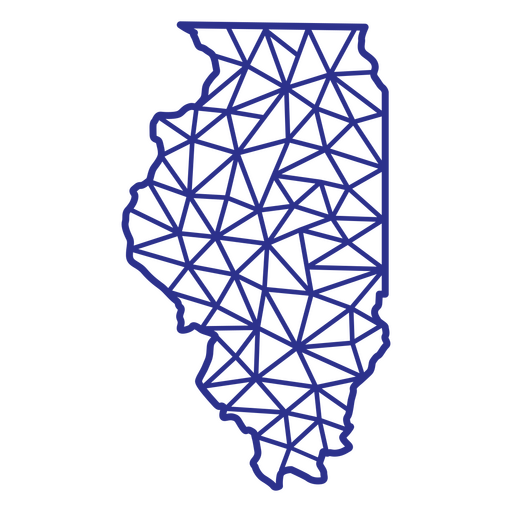 Illinois mapa poligonal