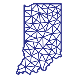Indiana map polygonal PNG Design