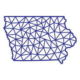 Iowa-Karte polygonal PNG-Design
