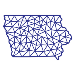 Iowa mapa poligonal Diseño PNG
