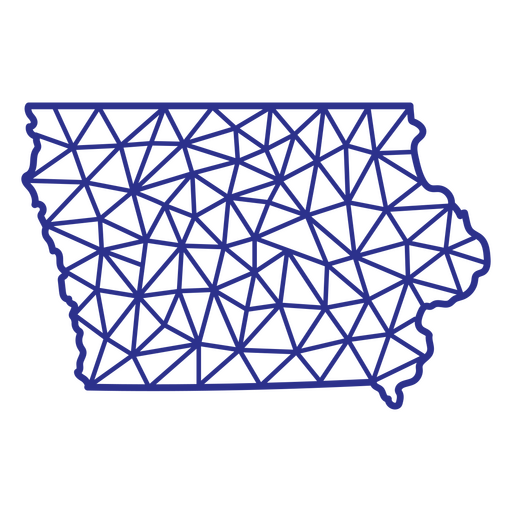 Iowa-Karte polygonal PNG-Design