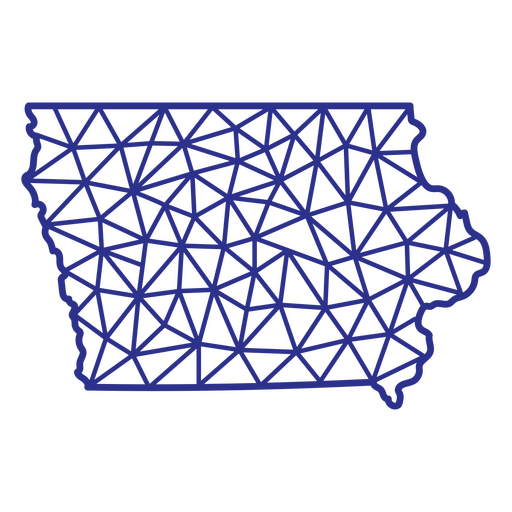 Mapa de Iowa poligonal Desenho PNG