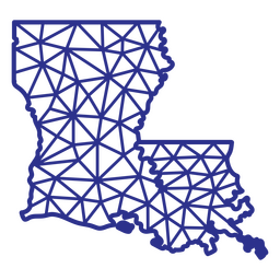 Louisiana-Karte polygonal PNG-Design Transparent PNG