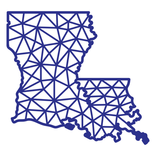 Louisiana mapa poligonal Desenho PNG