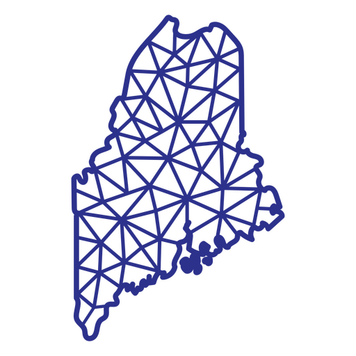 Maine-Karte polygonal PNG-Design