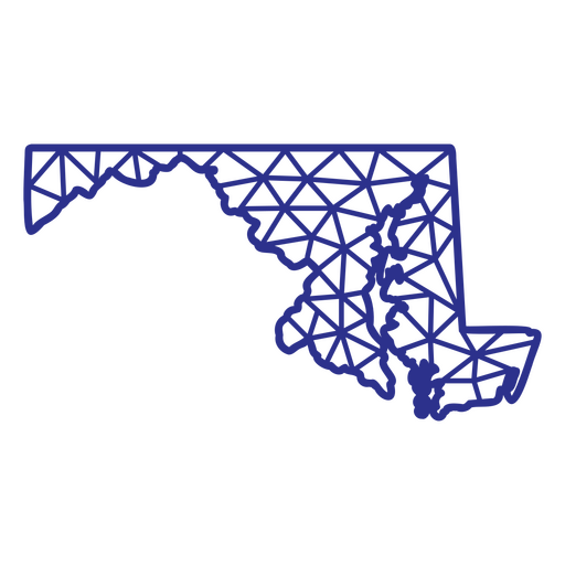 Mapa poligonal de Maryland Desenho PNG