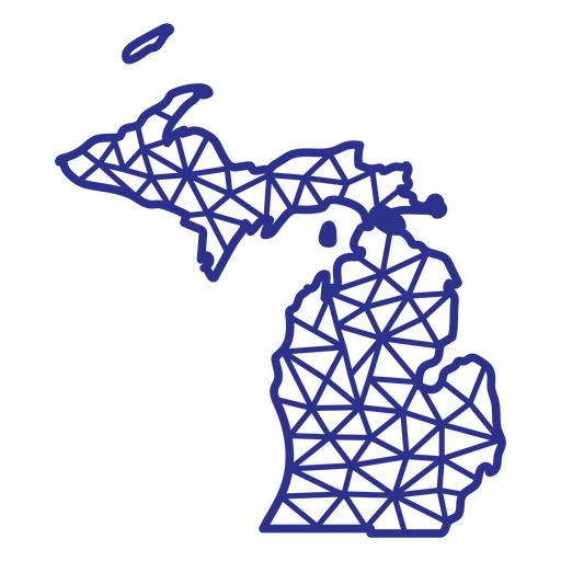 Mapa de Michigan poligonal Desenho PNG