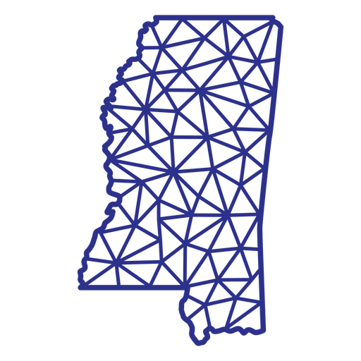 Mississippi-Karte polygonal PNG-Design