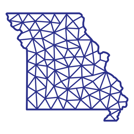 Mapa do Missouri poligonal Desenho PNG