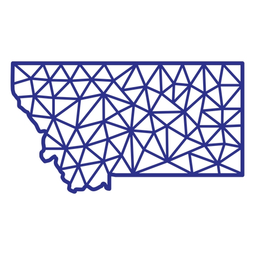 Montana map polygonal PNG Design