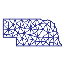 Mapa de Nebraska poligonal Desenho PNG