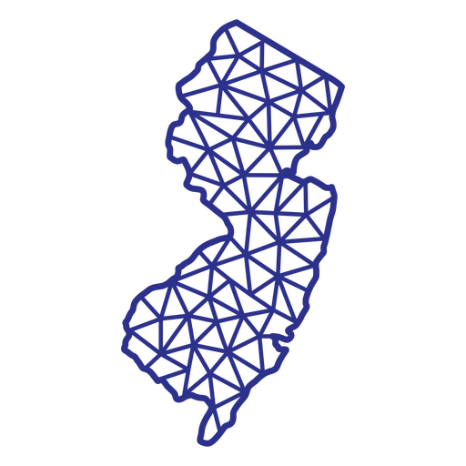 Mapa poligonal de Nueva Jersey Diseño PNG