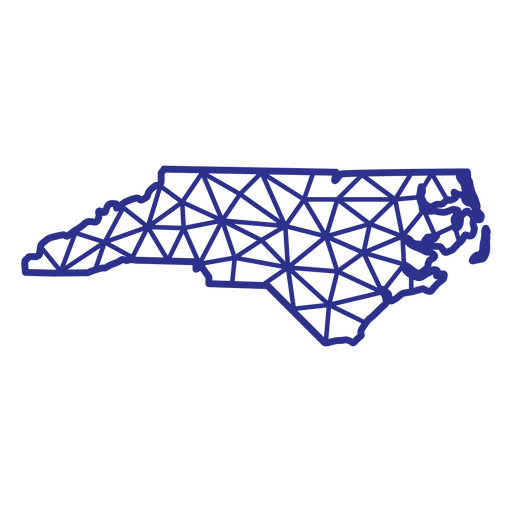 Carolina do Norte mapa poligonal Desenho PNG