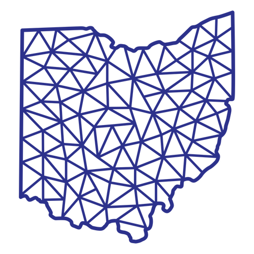 Ohio-Karte polygonal PNG-Design