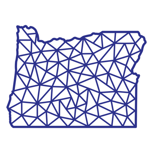 Oregon map polygonal PNG Design