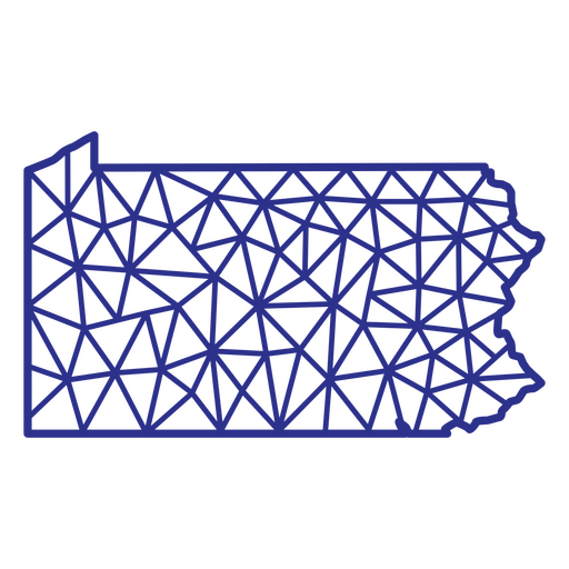 Pennsylvania-Karte polygonal PNG-Design
