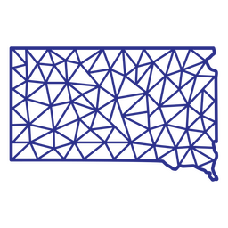 South Dakota-Karte polygonal PNG-Design