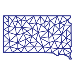 South Dakota map polygonal PNG Design
