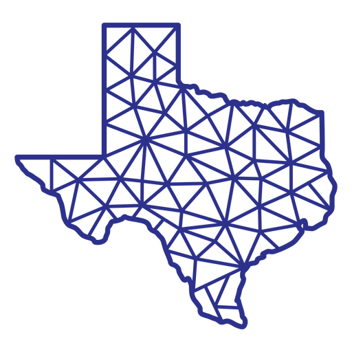 Poligonal do mapa do Texas Desenho PNG
