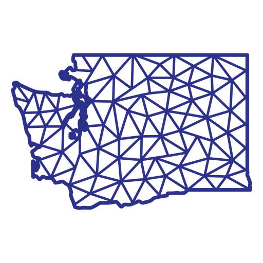 Washington map polygonal PNG Design