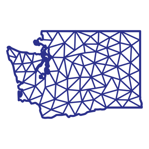 Washington mapa poligonal Diseño PNG