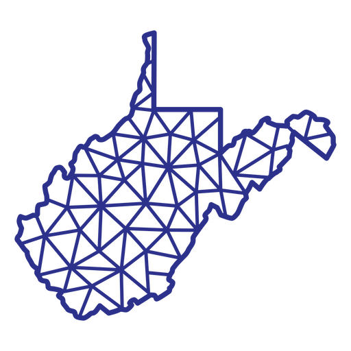 Mapa da Virgínia Ocidental poligonal Desenho PNG