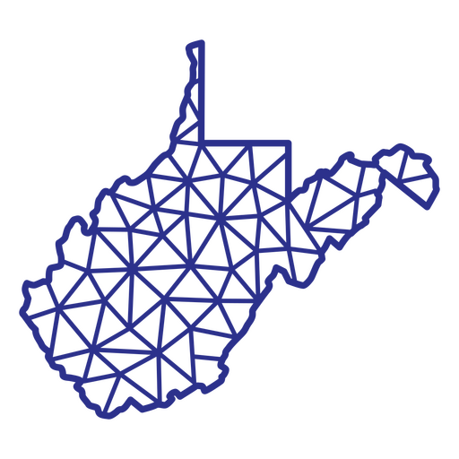 West Virginia map polygonal PNG Design