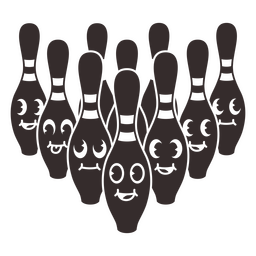 Bowling-Retro-Cartoon-Pins-Bildung PNG-Design