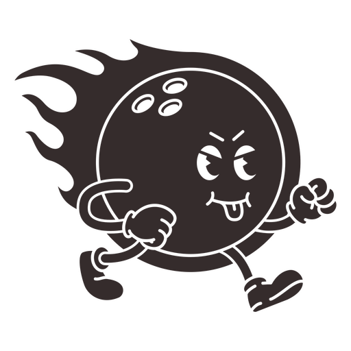 Bola de desenho retrô de boliche Desenho PNG