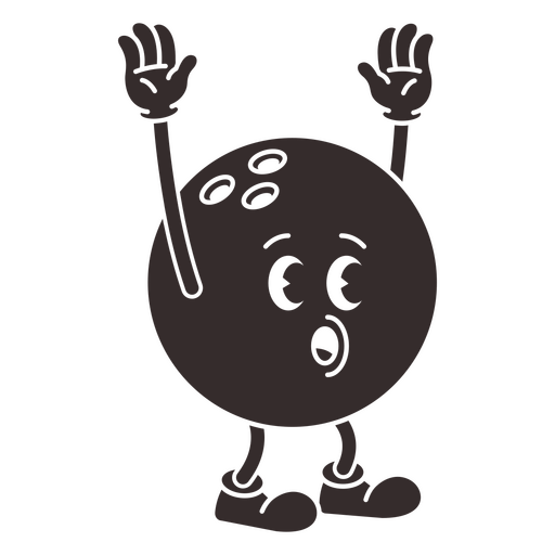 Bola de desenho retrô de boliche espantada Desenho PNG