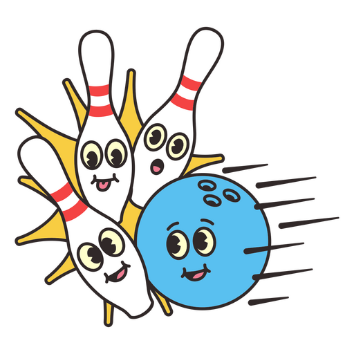 Spare retro cartoon bowling PNG Design