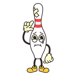 Sad pin retro cartoon PNG Design