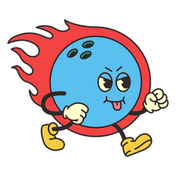Desenho retrô de bola de boliche Desenho PNG