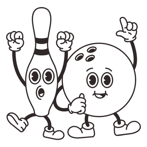 Desenho de traçado cheio de pino e bola Desenho PNG