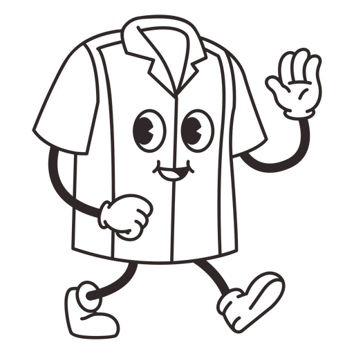 Desenho de traçado cheio de camisa de boliche Desenho PNG