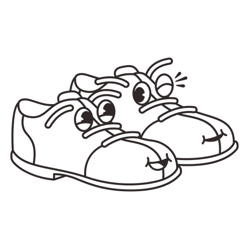 Desenho de traçado cheio de sapatos de boliche Desenho PNG