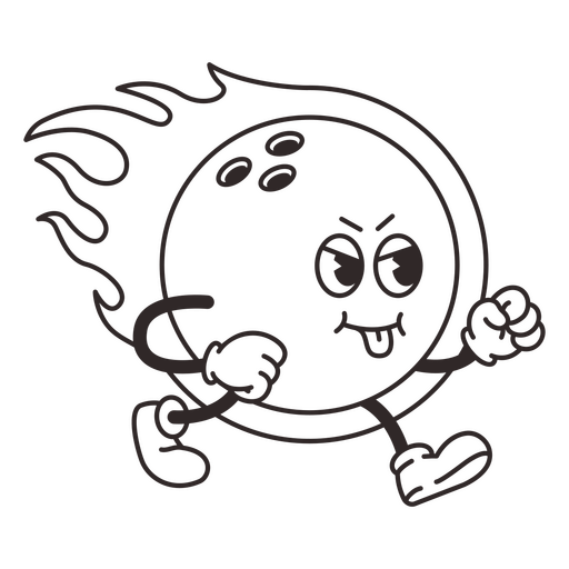 Desenho de traçado cheio de bola de boliche Desenho PNG