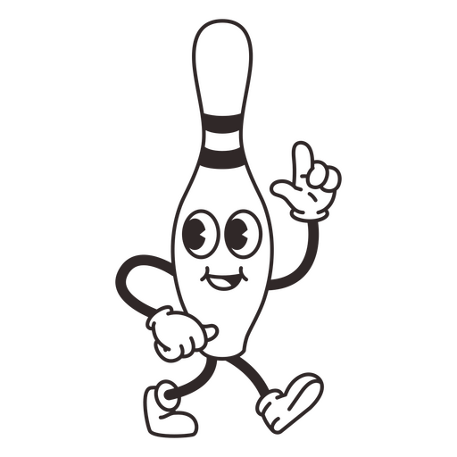 Desenho animado de traçado cheio de pino feliz Desenho PNG