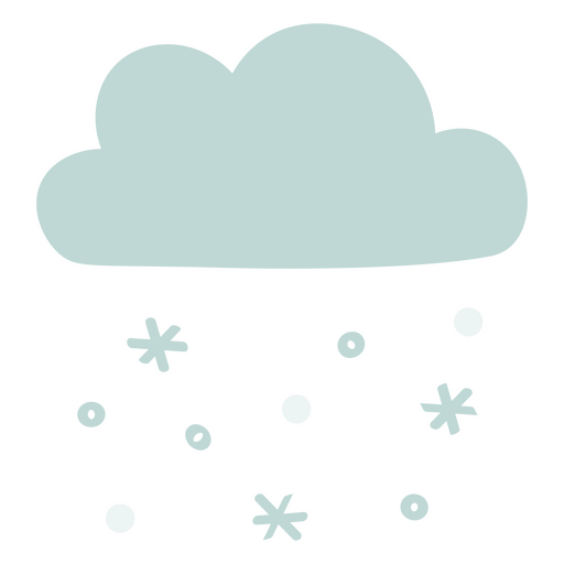 Winterwolken-Schnee-Symbol PNG-Design