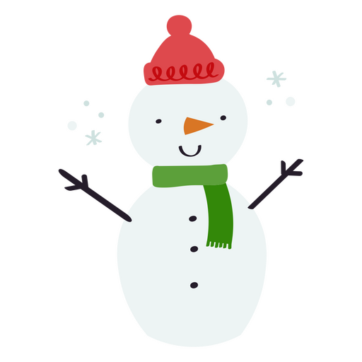 Design PNG E SVG De Boneco De Neve De Natal Sorrindo Semi Plano Para  Camisetas